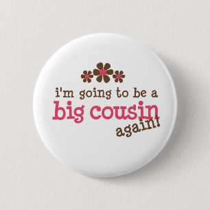Rosa-/Brown-Blumen-großer Cousin-T - Shirt Button