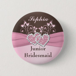 Rosa, Brownblumenjuniorbrautjungfern-Button Button