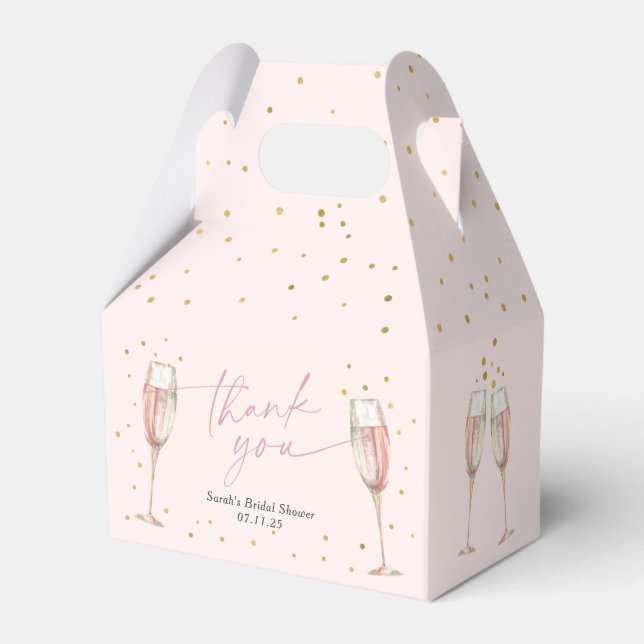 Rosa Brunch und Brautparty mit blubbly chic Geschenkschachtel (Vorderseite)