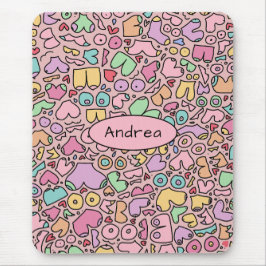 Rosa Brüste populäre lustige Muster Mousepad
