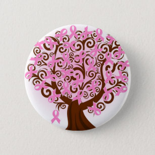 Rosa Brustkrebs-Baum der Hoffnung Button