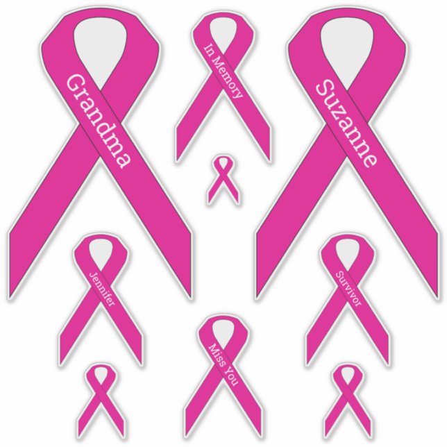 [Rosa] Brustkrebs-Bewusstseinsband Vinyl Decal Aufkleber (Vorderseite)