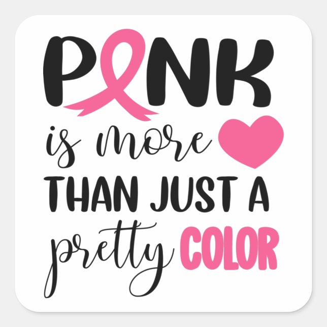 Rosa Brustkrebs Quadratischer Aufkleber (Vorderseite)