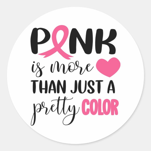 Rosa Brustkrebs Runder Aufkleber (Vorderseite)