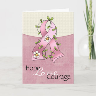 Rosa Brustkrebs Schleife Hope Liebe Courage Card 2 Karte