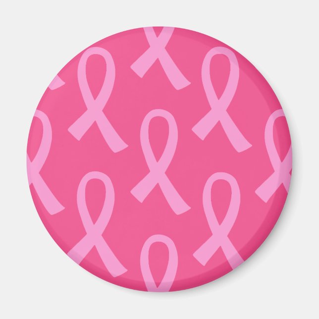Rosa Brustkrebs Schleife Magnet (Vorne)