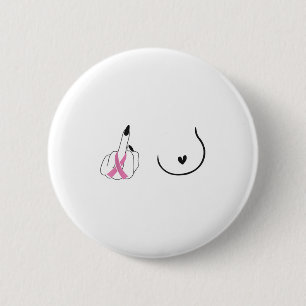 Rosa Brustkrebs Schleife Middle Finger Artistic B Button