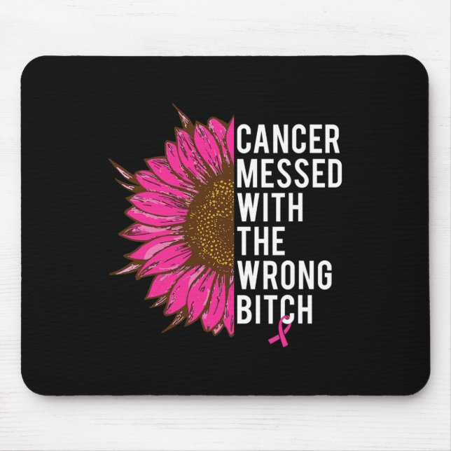Rosa Brustkrebs Schleife mit Unrecht Mousepad (Vorne)