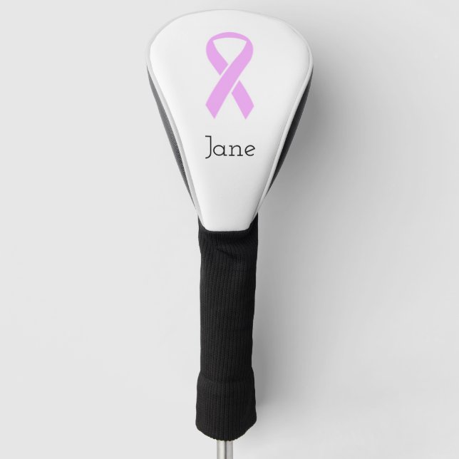 Rosa Brustkrebs Schleife (Name) Golf Head Cover Headcover (Vorderseite)