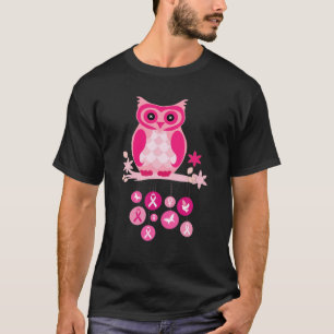 Rosa Brustkrebs Schleife Owl Brustkrebs Awaren T-Shirt