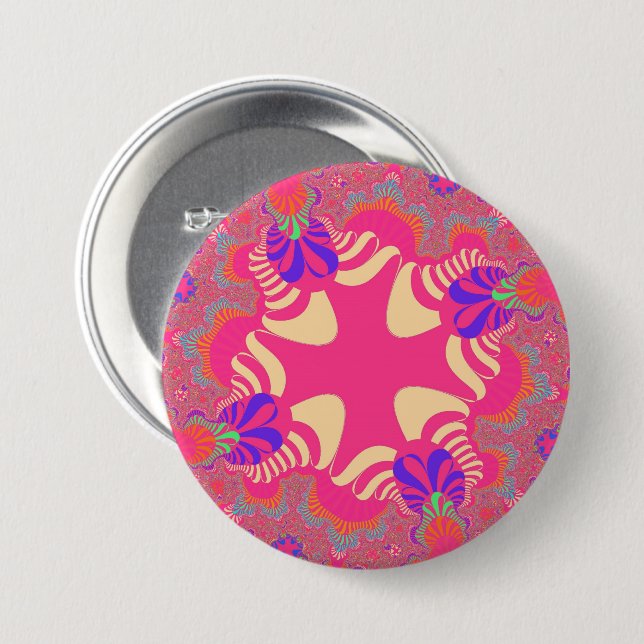Rosa Bubblegum Cross Button (Vorne & Hinten)
