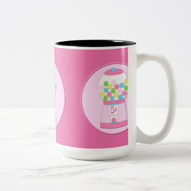 Rosa Bubblegum-Tasse für Kinder Zweifarbige Tasse (Rechts)