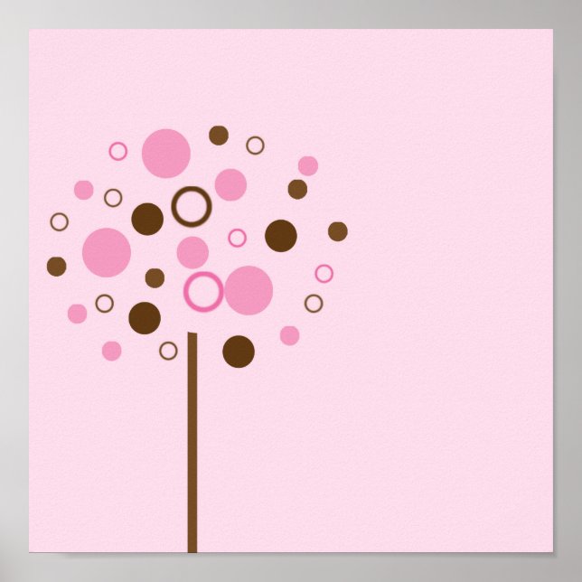 Rosa Bubblegum Tree Poster (Vorne)