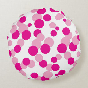 Rosa Bubbles Confetti Muster Rundkissen Rundes Kissen