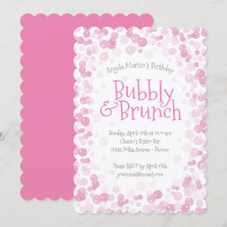 Rosa Bubbly and Brunch Party Einladung
