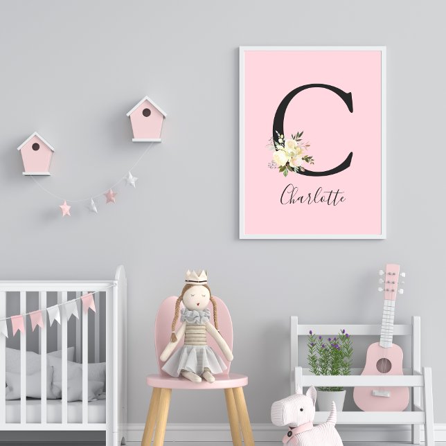 Rosa Buchstaben 'C' Kinderzimmer Name Wand Kunst (Von Creator hochgeladen)