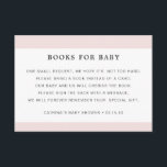 Rosa Buchungsanfrage Babydusche Begleitkarte<br><div class="desc">Bringen Sie diese leistungsstarken Gehäusekarten mit Ihrer Babydusche-Einladung ein, um Bücher anstelle einer Karte zu verlangen. Das Design besteht aus einem oberen und einem unteren Bereich mit einem rot-rosa Streifen, der die Nachricht umrahmt. Entworfen, um unsere Watercolor Clouds Baby Dusche Kollektion zu passen. Personalisieren Sie von oben nach unten, beginnend...</div>