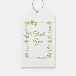 Rosa Buds auf grüner Hochzeit Geschenkanhänger