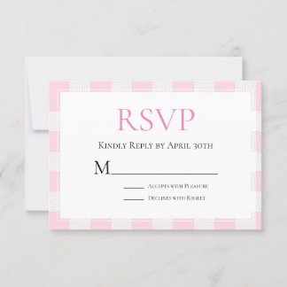 Rosa Buffalo Karo Wedding RSVP Karte