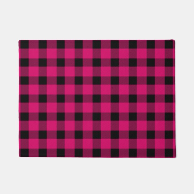 Rosa Buffalo Lumberjack Kariert Fußmatte (Vorderseite)