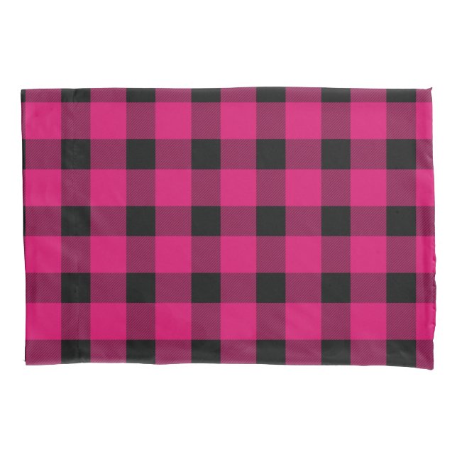 Rosa Buffalo Lumberjack Kariert Kissenbezug (Vorderseite)