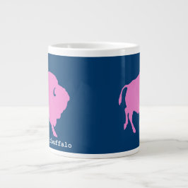 Rosa Büffellogo mit Geschäfts-URL Jumbo-Tasse