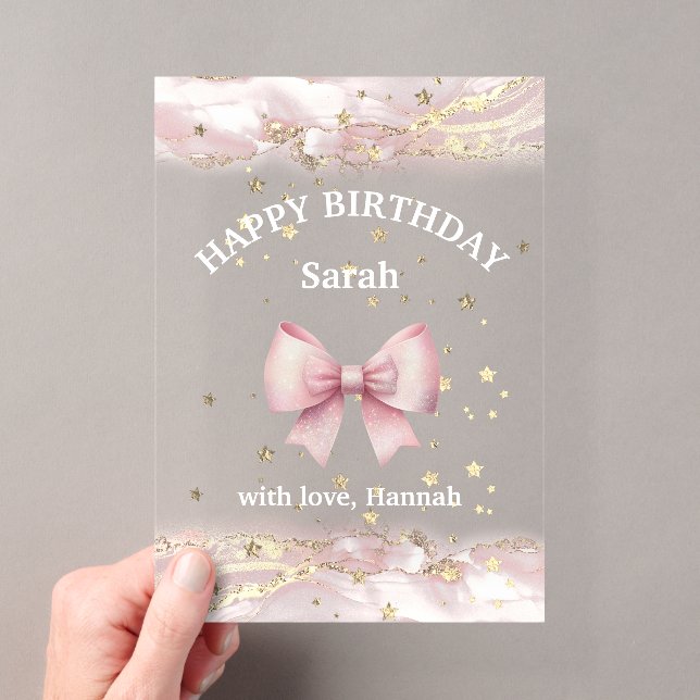 Rosa Bugdesign Happy Birthday Card Acryleinladungen (Insitu (Handheld))