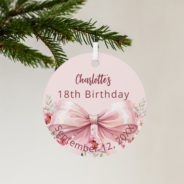 Rosa Bugflorchen Geburtstag Ornament Aus Metall (Von Creator hochgeladen)