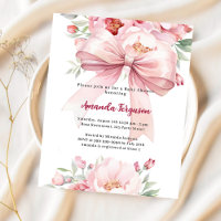 Rosa Bugflorchen Mädchen Dusche Einladung