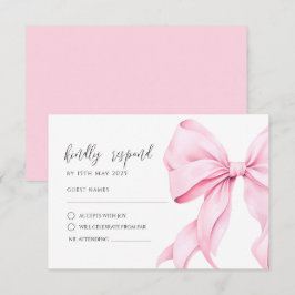 Rosa Bugkarte Elegante UAWG Response Card RSVP Karte