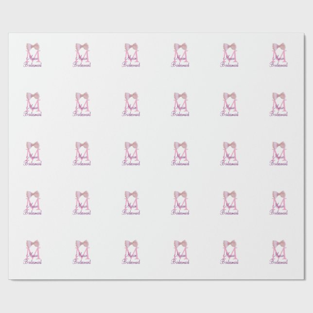 Rosa Bugmongramm Braun modern mädchenhaft rustikal Geschenkpapier (Flach)
