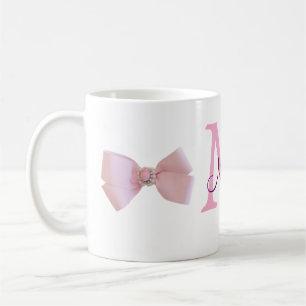 Rosa Bugmongramm Braun modern mädchenhaft rustikal Kaffeetasse