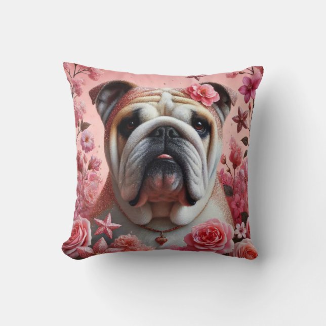 Rosa Bulldogge Kissen! Kissen (Vorderseite)