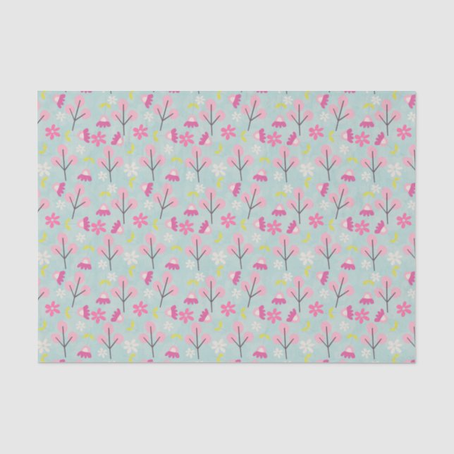 Rosa Bunnies und Blume Seidenpapier (Vorderseite)