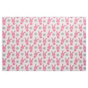 Rosa Bunnies und Herzstoffe Stoff