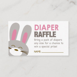 Rosa Bunny Diaper Raffel Ticket Begleitkarte