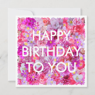 Rosa bunte Blumen jedes Alter Alles Gute zum Gebur Karte