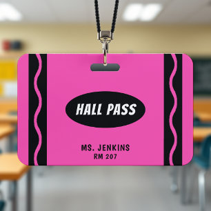 Rosa Buntstift Lehrer Schüler Klassenzimmer Hallen Ausweis