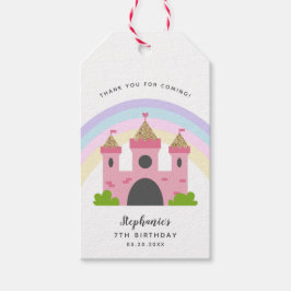 Rosa Burg Königliche Prinzessin Geburtstagsparty Geschenkanhänger