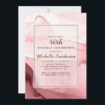 Rosa Burgund Gold Marmor Agate 40. Geburtstag Einladung<br><div class="desc">Elegante und stilvolle Rosa,  Bordeaux und Goldmarmor/Age 40. Geburtstagsfeier Party Einladung für Frauen. Text ist anpassbar,  also machen Sie es zu Ihrem eigenen. Kontaktieren Sie uns für Hilfe bei der Anpassung oder um passende Produkte anzufordern.</div>
