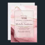 Rosa Burgund Gold Marmor Agate 40. Geburtstag Einladung<br><div class="desc">Elegante und stilvolle Rosa,  Bordeaux und Goldmarmor/Age 40. Geburtstagsfeier Party Einladung für Frauen. Text ist anpassbar,  also machen Sie es zu Ihrem eigenen. Kontaktieren Sie uns für Hilfe bei der Anpassung oder um passende Produkte anzufordern.</div>