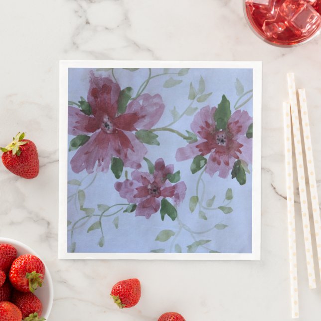Rosa Burgund und Blau Serviette (Beispiel)