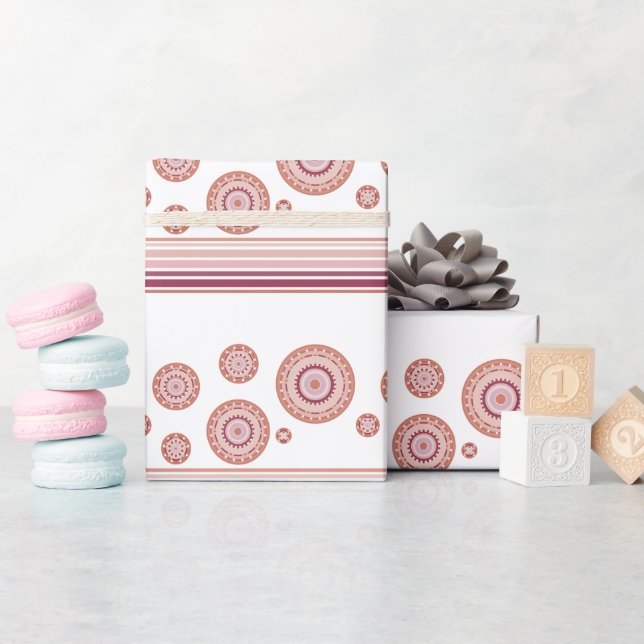 Rosa Burgund und Weiß Geschenkpapier (Babyparty)