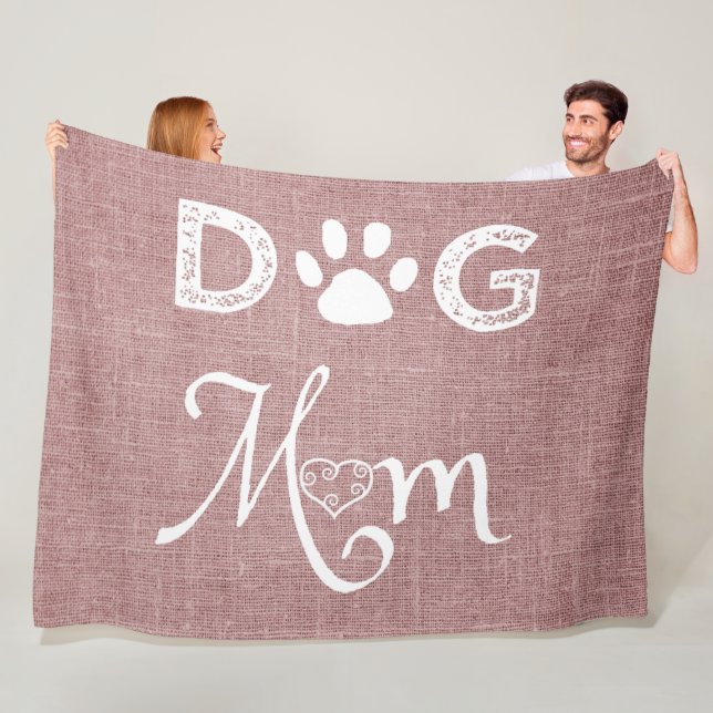 Rosa Burlap Hund Mama Fleece Blanket (Beispiel)