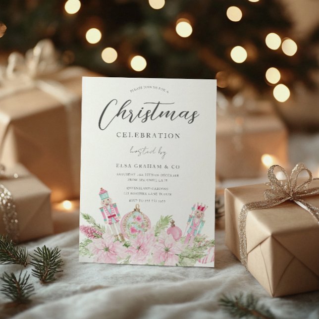 Rosa Büro-Weihnachtsfeier Einladung (Von Creator hochgeladen)