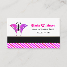 Rosa Burtterfly Mama-Karte Telefonnummerkarte