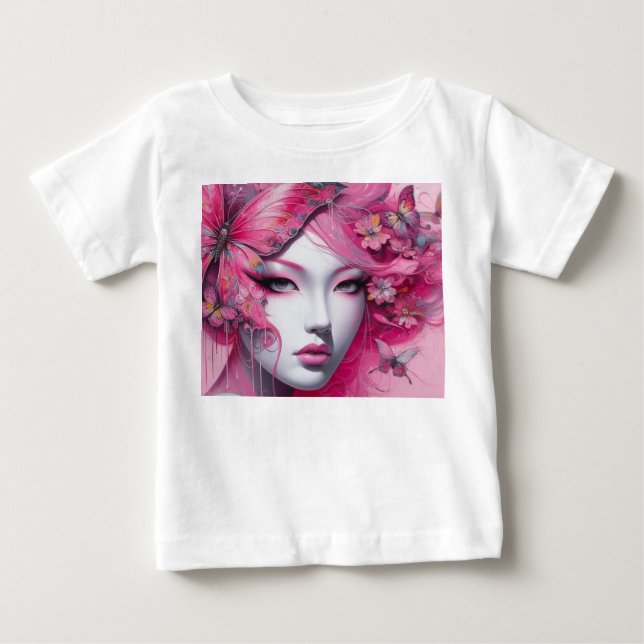 Rosa Butterfly Baby T-shirt (Vorderseite)