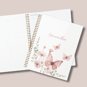 Rosa Butterfly Personalisiert Planer
