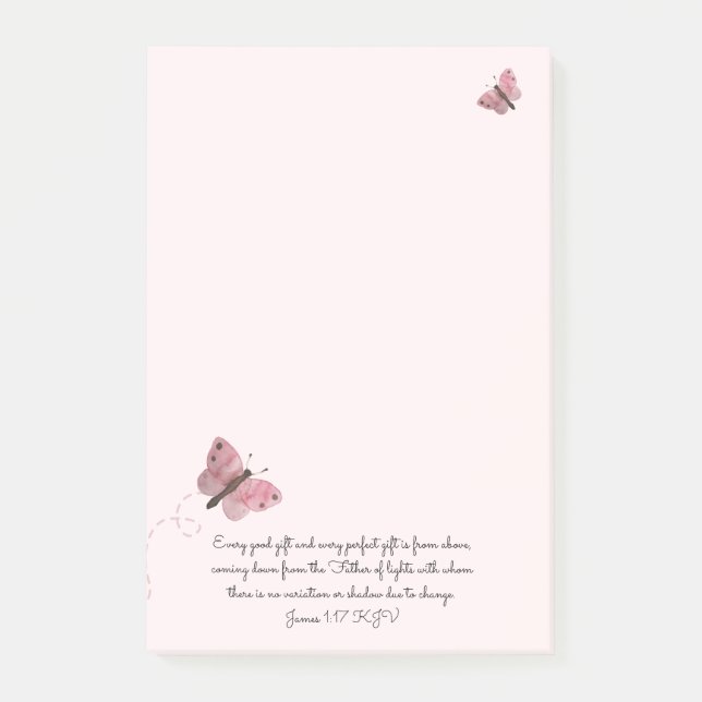 Rosa Butterfly  Post-it Klebezettel (Vorderseite)