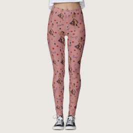 Rosa Button nach oben Leggings